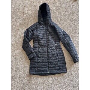 Columbia Powder Lite Mid Jacket S Omni-Heat Insulated Hooded QuiltedPuffer Black